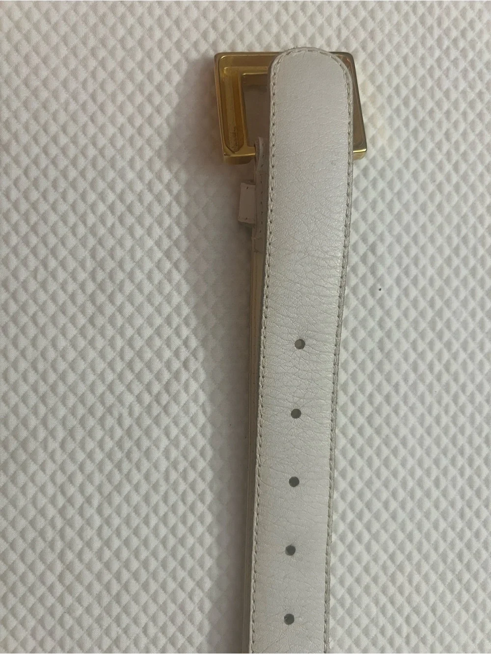 🩷Vintage Furla Stars White Leather Belt Gold Hardware / Gold Star Accent💚